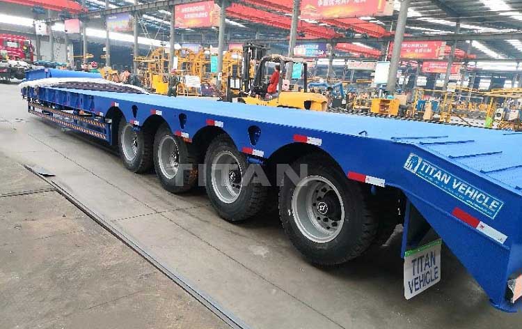 4 Axle 100 Tons Low Loader Lowbed Trailer for Sale in Burkina Faso