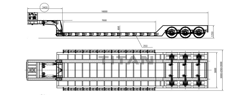 3 Axle 100 Tons Detachable Mining Lowboy Trailer for Sale in Guinea