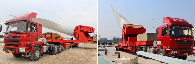 Different types of wind turbine tower transport trailer