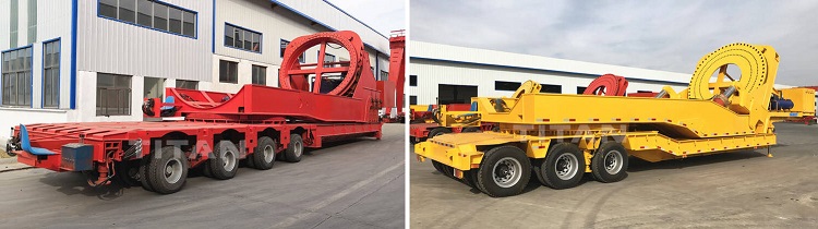 Different types of wind turbine tower transport trailer