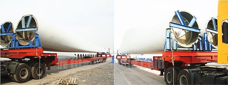 Windmill Blade Trailers Transported and Used in Vietnam