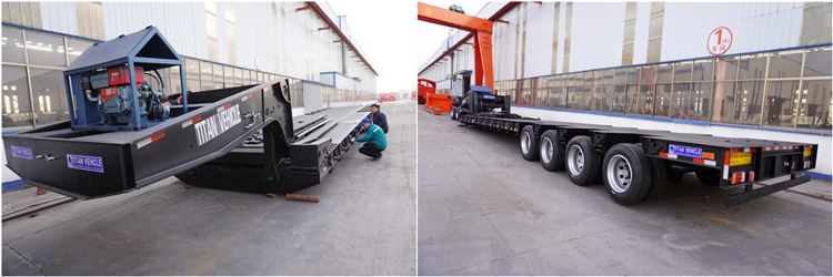 Gooseneck Lowboy Trailer Ready for Shipment to Mozambique