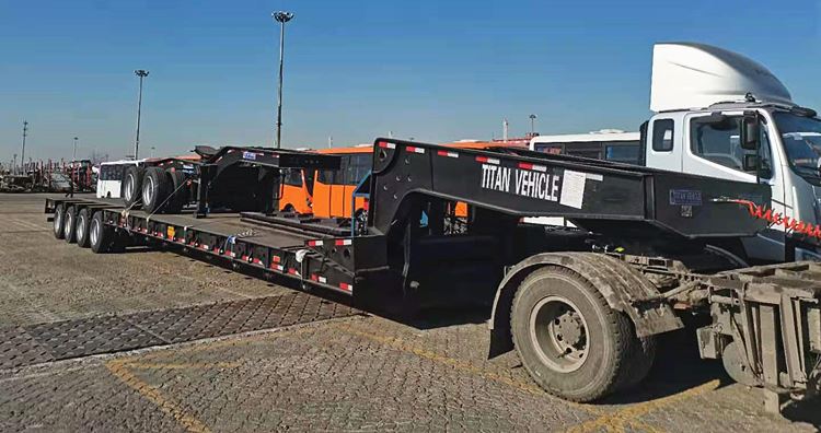 Gooseneck Lowboy Trailer Ready for Shipment to Mozambique