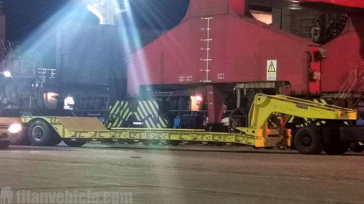 150 Ton 4 Axle Low Deck Gooseneck Trailer will be sent to Ghana Harbour.