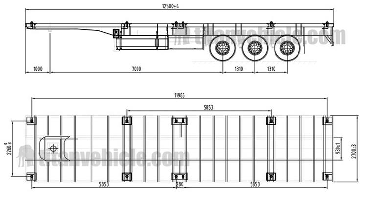 Tri Axle Flat Deck Trailer for Sale in Malawi MWBLZ