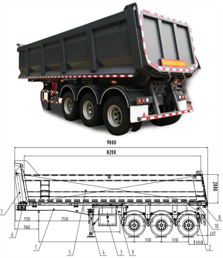 40 Ton Dump Semi Trailer for Sale Price 