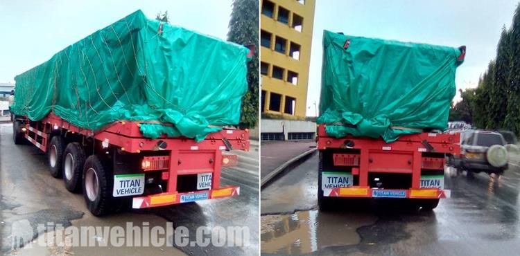 Package of 3 Axle Flatbed Trailer and 50 Ton Side Wall Semi Trailer for Sale