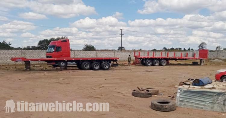 Tri Axle Flatbed Trailer and Side Wall Trailer for Sale in Zambia