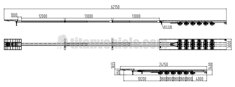 62m Extendable Trailer for Wind Turbine Blade Transportion for Sale in Vietnam