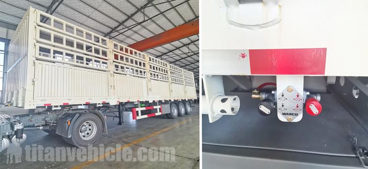 Tri Axle 60 Ton Fence Cargo Truck Trailer for Sale in Sudan