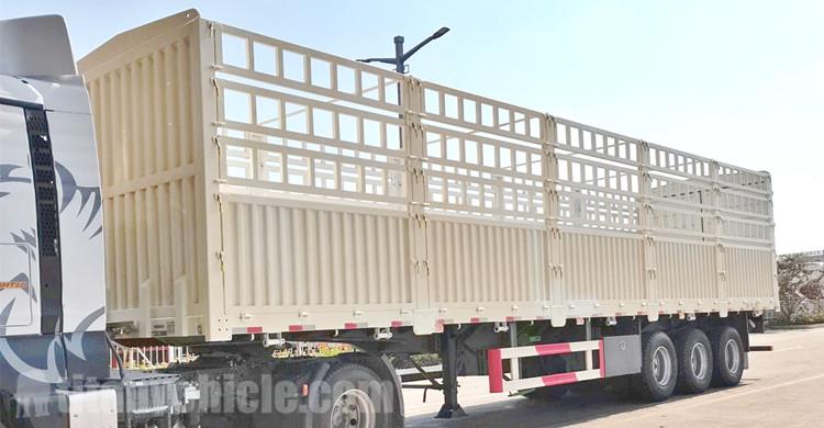 Tri Axle 60 Ton Fence Cargo Truck Trailer for Sale in Sudan