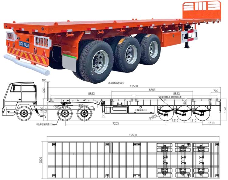 Tri Axle Trailer for Sale with Front Wall In Tanzania | Bhachu Trailers