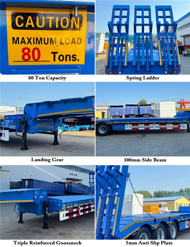 3 Axle 80 Ton Semi Low Loader Trailer for Sale Price In Tanzania