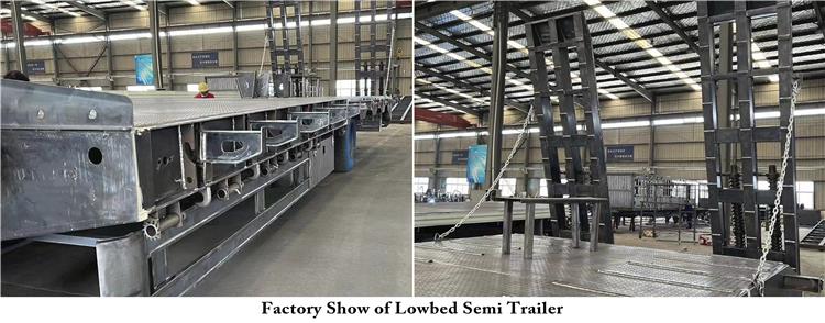 3 Axle 60 Ton Lowbed Semi Trailer Price for Sale In Tanzania