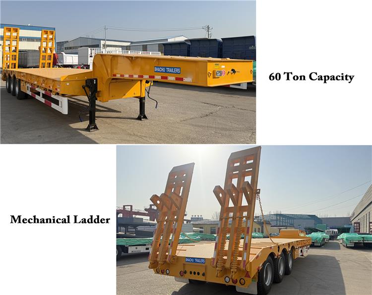 3 Axle 60 Ton Lowbed Semi Trailer Price for Sale In Tanzania