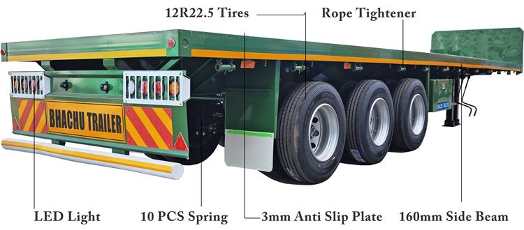 Bhachu 3 Axle Shipping Container Flatbed Trailer for Sale In Kenya