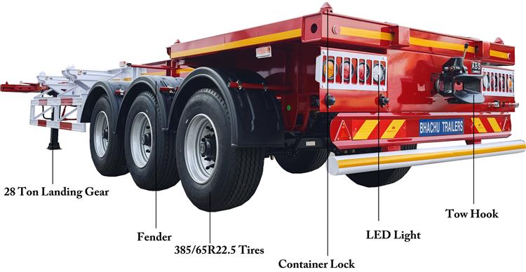 40 foot Container Chassis Trailer for Sale In Uganda