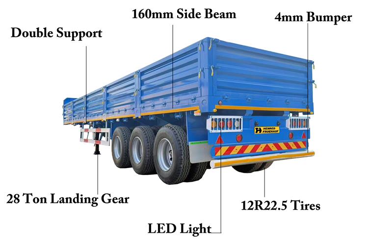 Henred Fruehauf Drop Side Trailer Prices For Sale In Zambia - Henred Fruehauf Trailers Pty Ltd
