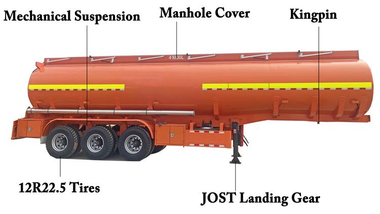 41000 L Stainless Steel Tanker Trailer for Sale In Zambia