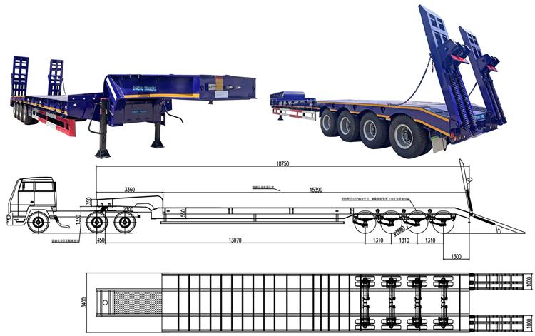 Bhachu 4 Axle 40ft Low Bed Trailer for Sale In Tanzania Dar es Salaam