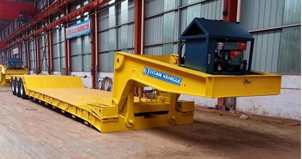 60 Ton 3 Axle Low Deck Gooseneck Trailer will be sent to Ghana Harbour