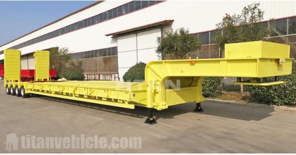 4 Line 8 Axle 150 Ton Heavy Load Low Bed Trailer Testing in Factory