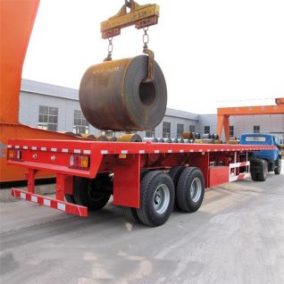 2 Axle Flat Bed Trailer with Bogie Suspension